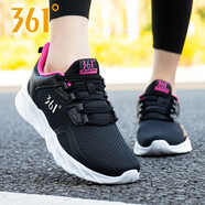 361°女鞋運(yùn)動(dòng)鞋女夏季新款透氣網(wǎng)面跑步鞋學(xué)生網(wǎng)鞋361度女士休閑鞋子 曜石黑/西班牙粉2261 35