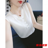 吊帶背心女外穿內搭無(wú)袖打底衫上衣吊帶背心女外穿洋氣雪紡衫女夏季新款百搭無(wú)袖上衣溫婉氣質(zhì)潮 白色 S