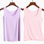 嫻妃 【2件裝】女士無(wú)痕冰絲彈力背心打底單穿薄款百搭大碼春夏款韓版修身外穿吊帶圓領(lǐng)吊帶t 紫色+粉色 3XL (建議125-140斤)