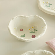 肆月高顏值釉下彩盤(pán)子家用菜盤(pán)餐盤(pán)陶瓷餐具套裝 6.5英寸桃心碗【釉下彩】