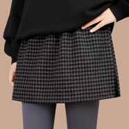 紐菲奧納屁簾女下擺遮臀打底神器內搭疊穿秋冬季加厚格子鯊魚(yú)褲寬松半身裙 星空黑【加厚開(kāi)叉款】 L 【90-125斤】