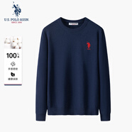 U.S. POLO ASSN.男士針織衫簡(jiǎn)約商務(wù)毛衣秋冬純棉保暖男裝上衣寬松打底毛衫