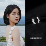 銀瑜 明星同款水滴S925銀針耳釘耳環(huán)女夏季高級(jí)設(shè)計(jì)感冷淡風(fēng)耳飾 水滴扇形耳釘【一對(duì)】