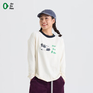 安高若G0 女士戶(hù)外徒步露營(yíng)藝術(shù)家合作磨毛圖案長(zhǎng)袖T恤 | AnKoRau 圖形色/主色為米白P02 S