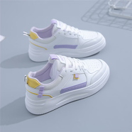 361°2025新款名牌斷碼品牌斷碼女童鞋小白鞋夏季薄網(wǎng)面板鞋百搭中大童 f13紫色(皮面) 38