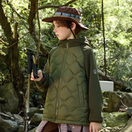 雅鹿男童女童輕薄羽絨服冬季新款兒童洋氣親子戶(hù)外運動(dòng)外套上衣 叢林綠   超輕0重感 170 cm  充絨量49克（成人可穿）