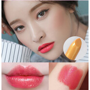 雪菲伊人SHERFFY珠光口紅玫紅色玫粉玫紫色滋潤魅惑保濕520送女朋友女友老婆丨禮物 N32#金粉色