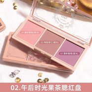 PIPL三色腮紅裸妝自然胭脂橘色紫色平價(jià)持久曬紅女多色一體盤學(xué)生網(wǎng)紅 02午后時(shí)光果茶腮紅盤