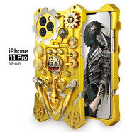 龍豈iPhone11手機殼ip11pro保護套全包防摔金屬邊框定制鋼鐵俠蝙蝠俠蘋果11ProMax夏天散熱外殼新款男  iPhone11Pro-齒輪定制
