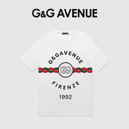 G&G AVENUE國際輕奢潮牌春夏新款純棉短袖T恤潮流小眾短袖字母氣質(zhì)男女同款 白色(LOGO麻花) S