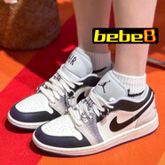 耐克（NIKE）【嚴(yán)選好物】bebe8耐克AJ1 NIKE AIR JORDAN 1 low低幫休閑板鞋 白黑紫HF5759-101 36.5