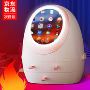 墨忘化妝品收納盒化妝鏡帶燈新年禮物生日禮物送老婆女友閨蜜老師 白色鏡面帶燈