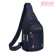 途尊（kingtrip）新款胸包男士包包單肩運動(dòng)包休閑斜跨包胸前斜背包潮小男包 大號藍色
