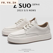 FR.YH.ZHZ.Suo/走索真新款2024春季百搭氣質(zhì)板鞋簡約休閑厚底男鞋 米白色 38