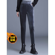 啄木鳥金絲絨高腰小腳褲女2025秋冬新款百搭外穿修身顯瘦彈力小腳長褲子 灰色加絨加厚 灰色加絨加厚 S 85-100斤