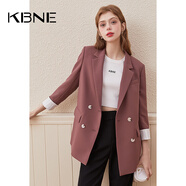 KBNE西裝外套女春秋款休閑小西服2025春裝新款韓版顯瘦小個(gè)子上衣 粉色 XS