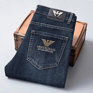 AX阿瑪尼輕奢高端牛仔褲男春秋冬厚款長(cháng)褲春秋新款修身直筒褲子男裝 9318款 38碼（2尺9腰圍）