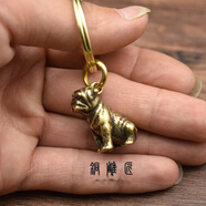 千惠儂實(shí)心十二生肖鑰匙扣?；旒?2生肖吊墜掛墜創(chuàng  )意生日禮物 斗牛犬