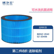 桃凈美適配Midea美的加濕器濾芯SZK-2D40B/1E25B/2M40/2C30無(wú)霧濾網(wǎng)Y-W40S/LM1S/2Y50濕簾1Y80/QQ5/X900L 美的加濕濾網(wǎng)SZ-2D40/2D40B