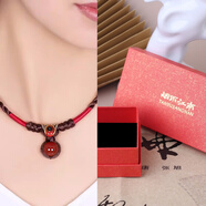 煙雨江南短款頸鏈項鏈民族風(fēng)波西米亞瑪瑙鎖骨復古民族風(fēng)格飾品女 標準長(cháng)度42厘米+紅色禮盒