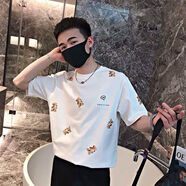 南極人（Nanjiren）男生短袖t恤網(wǎng)紅潮牌上衣服夏季社會人精神小伙半截袖衫修身 B1303短袖白色 S