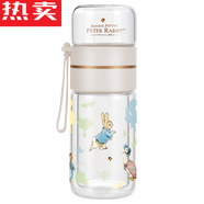 RSRDDY品質(zhì)比得兔玻璃泡便攜大容量可愛(ài)簡(jiǎn)約茶水 淺夏300【密封不漏水店長(cháng)推薦