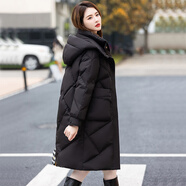 帝黛（DIDAI）【白鴨絨】品牌羽絨服女中長(cháng)款新品冬裝外套24年新品女士時(shí)尚休閑 黑色【7677款】 L建議（115-125）斤