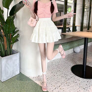 特樂(lè )妮白色半裙顯瘦時(shí)尚紗裙蕾絲蛋糕短裙子夏季新款網(wǎng)紗蓬蓬半身裙 D145白色 M 95-110斤