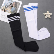 北極絨（Bejirog）春秋兒童運動(dòng)中筒襪男童高筒襪女童過(guò)膝足球棉襪 天鵝絨絲襪藍條黑條白條三雙裝 10歲以上