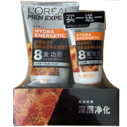 歐萊雅（LOREAL）男士潔面膏150g潔面乳洗面奶控油深層清潔毛孔學(xué)生中青年 勁能深層凈化潔面膏100ml+50ml 
