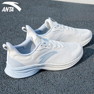 安踏（ANTA）女鞋皮面跑步鞋春秋新款凌云軟底減震冬季防潑水運動鞋女跳繩鞋 藕粉 38