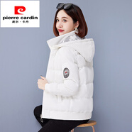 皮爾卡丹（pierre cardin）羽絨棉服女新款冬季短款時尚韓版寬松雙面穿加厚可拆卸帽外套冬女 白色 XL 【105-120斤】