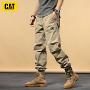 卡特（CAT）春季戶(hù)外百搭男工裝TNF CAT/卡特長(cháng)褲寬松闊腿褲純棉戰術(shù)多袋褲 卡其 34160-170斤