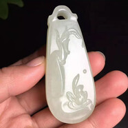 唯慕和田玉佛手蓮花吊墜  附證書