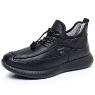 金左腳老北京布鞋男棉鞋中老年運(yùn)動(dòng)休閑健步鞋加厚保暖軟底防滑爸爸棉鞋 黑色 40 (250mm)