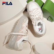 斐樂（FILA）斑斕鞋ROSETTA女鞋板鞋新款面包厚底鞋復(fù)古休閑鞋 奶白/淺粉-GP 40
