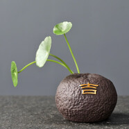 宇軒 指尖小茶寵紫砂紫創(chuàng)意泥彩繪花瓶迷你禪意小號(hào)五?；ㄆ鲾[件 單個(gè)指尖小花器--吉