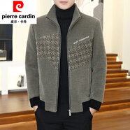 皮爾卡丹（pierre cardin）秋冬季仿貂絨夾克男士休閑潮流短款毛呢2023新款加厚呢外套 紅色 默認(rèn)1