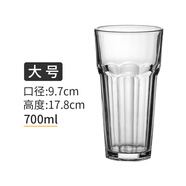 POIUY 加厚柯林杯餐廳杯直布羅陀杯八角耐熱檸檬茶杯ins玻璃水杯冷飲杯 大號 700ml