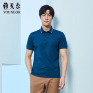 雅戈爾（YOUNGOR） T恤男士 夏季青年男士商務(wù)休閑短袖T恤 VSPC533034GCA 湖藍 M
