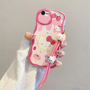 佩諾 蘋(píng)果6手機殼iphone6保護套全包防摔透明硅膠軟殼男女款潮蘋(píng)果8/7plus可愛(ài)卡通皮紋卡扣手繩外殼 TY-奶油蝴蝶結KT貓+手繩 蘋(píng)果6/6s 版本
