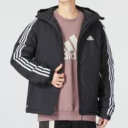 阿迪達(dá)斯 （adidas）羽絨服男裝冬季新款運(yùn)動服連帽防風(fēng)保暖休閑羽絨夾克外套潮IT8730 HN2123/羽絨服/黑色連帽 2XL