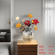 景德鎮陶瓷花瓶擺件客廳插花落地高級感種花盆大復古陶罐水養中式 雕刻青花小球【不含花】可水培
