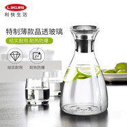 利快 涼水壺大容量水壺家用冷水壺涼水杯飲料果汁茶壺耐熱玻璃 透明 1500ml 1只