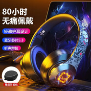 奇聯(lián)BH10藍牙耳機頭戴式無(wú)線(xiàn)重低音降噪電競吃雞游戲耳麥適用于蘋(píng)果安卓手機臺式筆記本電腦男女生 升級版黑色-RGB呼吸燈+80H續航