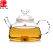 一屋窯制耐熱玻璃茶壺泡茶壺花茶壺電陶爐酒精爐紅茶煮茶耐高溫茶水壺茶具 竹節(jié)壺900ml