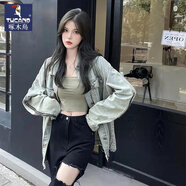 啄木鳥（TUCANO）國潮復(fù)古情侶裝做舊水洗牛仔外套男女韓版bf寬松設(shè)計(jì)感拉鏈袖夾克 圖片色 M