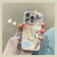 巴蒂尼 卡通可愛(ài)小動(dòng)物適用iPhone15手機(jī)殼蘋(píng)果16promax全包防摔13/12小眾高級(jí)感男女 貝殼紋-羊駝小飛象考拉 iPhone 16 Pro