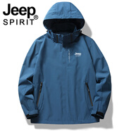 吉普（JEEP）戶(hù)外沖鋒外套女韓國三合一可拆卸外套春秋防風(fēng)男滑雪服 6266【男】牛仔藍 2XL