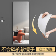 締卡（DKtie） 軟鏡子貼墻自粘穿衣鏡子家用鏡面墻貼衛生間穿衣鏡免打孔高清 半身鏡-40cm*80cm【破損包退換】